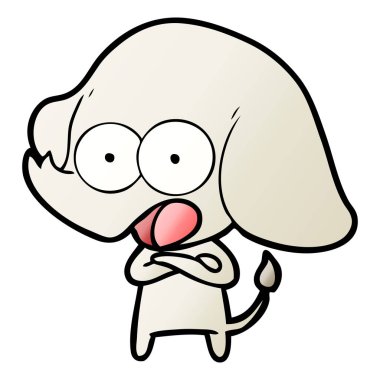 vektör çizim sevimli çizgi fil