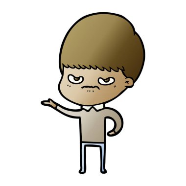 Vektör çizim karikatür kızgın çocuk