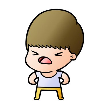 vektör çizim karikatür adam vurguladı