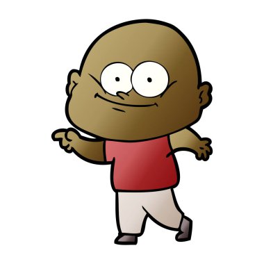 karikatür kel adam bakıyor