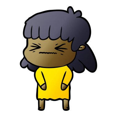 vektör çizim karikatür kızgın kız