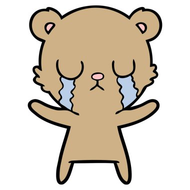 vektör çizim karikatür ayı ağlama