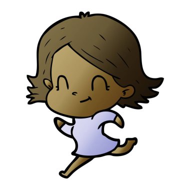 vektör çizim karikatür dostça kız