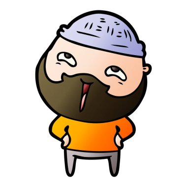 Çizgi film mutlu sakallı adam