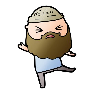 Sakallı çizgi film adamı.