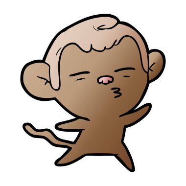 Çizgi film maymununun vektör çizimi