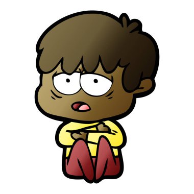 vektör çizim karikatür evlat yorgun