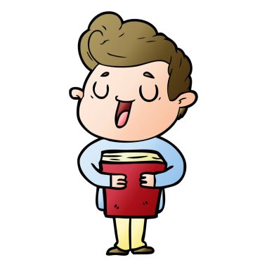 mutlu çizgi film adam vektör çizim