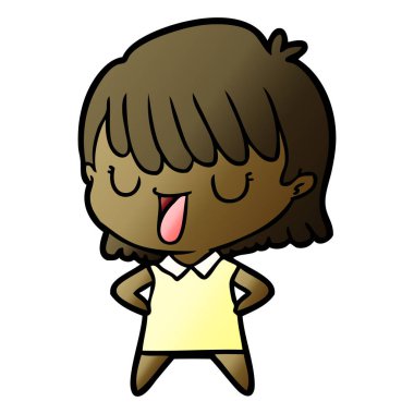 Çizgi filmdeki kadının vektör çizimi