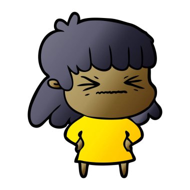 vektör çizim karikatür kızgın kız