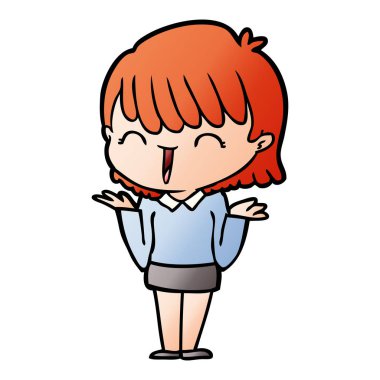 Çizgi filmdeki kadının vektör çizimi