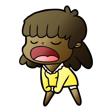 vektör çizim karikatür kadın söz