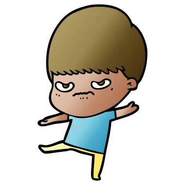 rahatsız çizgi film çocuk vektör çizim