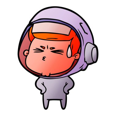 vektör çizim karikatür astronot vurguladı