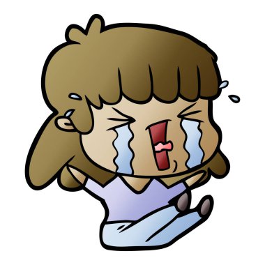 çizgi film kadın gözyaşları içinde