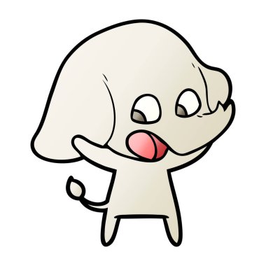 vektör çizim sevimli çizgi fil