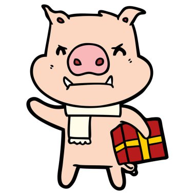 Noel hediyesi domuzla kızgın çizgi film