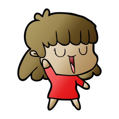 Çizgi filmdeki kadının vektör çizimi