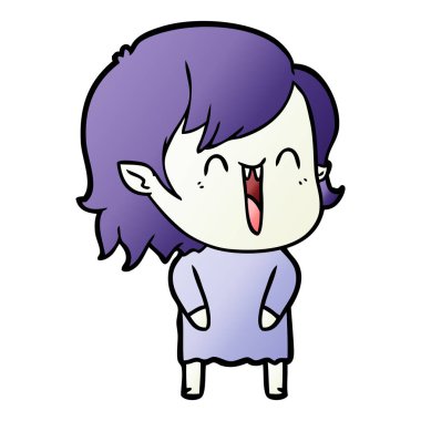 sevimli çizgi mutlu vampir kız