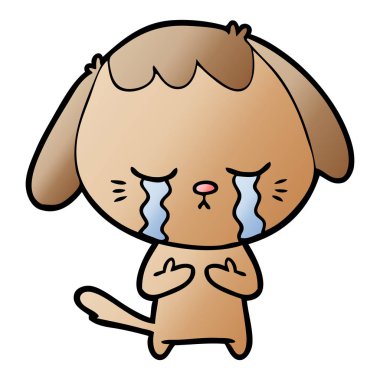 vektör çizim karikatür ağlayan köpek