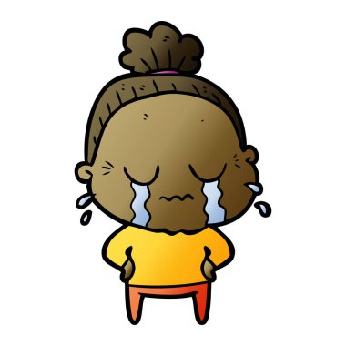 çizgi film ağlayan yaşlı kadın