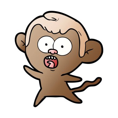 vektör çizim karikatür şok maymun