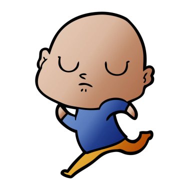 vektör çizim karikatür kel adam