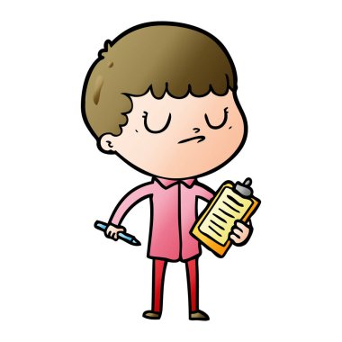 vektör çizim karikatür huysuz çocuk