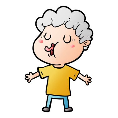 vektör çizim karikatür adam şarkı