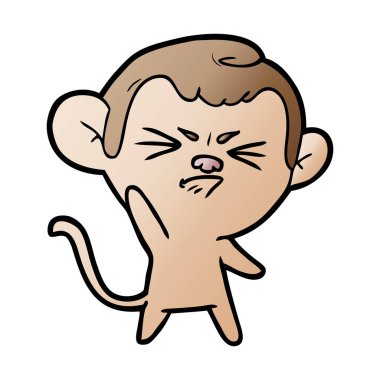 vektör çizim karikatür rahatsız maymun