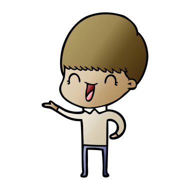 mutlu çizgi film çocuk vektör çizim