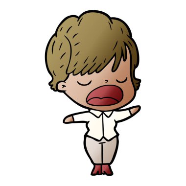 vektör çizim karikatür kadın söz