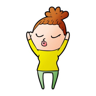 vektör çizim karikatür sakin kadın