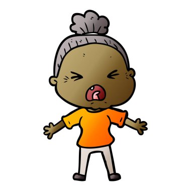 çizgi film kızgın yaşlı kadın