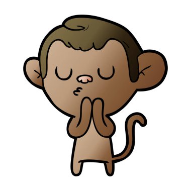 Çizgi film maymununun vektör çizimi