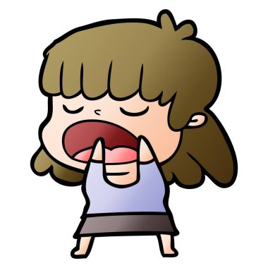 vektör çizim karikatür kadın söz