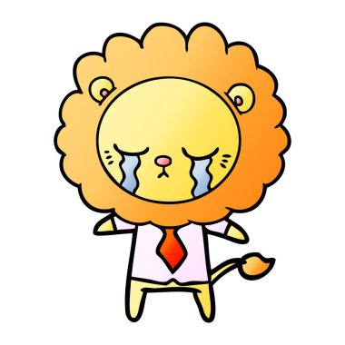 vektör çizim karikatür aslan ağlama