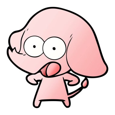 vektör çizim sevimli çizgi fil