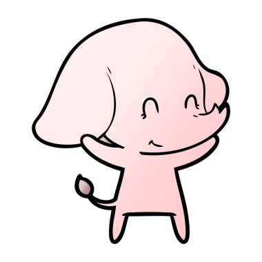 vektör çizim sevimli çizgi fil