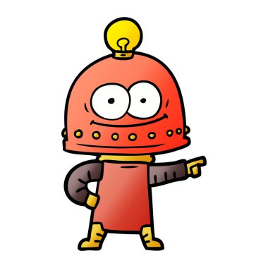 ampul ile mutlu karton robot