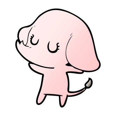 vektör çizim sevimli çizgi fil