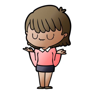 Çizgi filmdeki kadının vektör çizimi