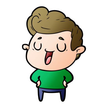 mutlu çizgi film adam vektör çizim