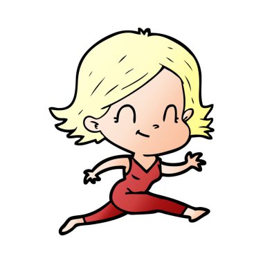 vektör çizim karikatür dostça kız