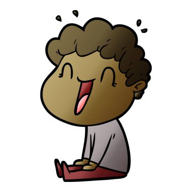 vektör çizim karikatür mutlu adam
