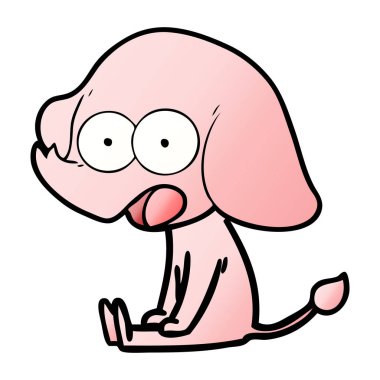 vektör çizim sevimli çizgi fil