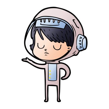 vektör çizim karikatür astronot kadın