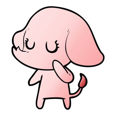 vektör çizim sevimli çizgi fil