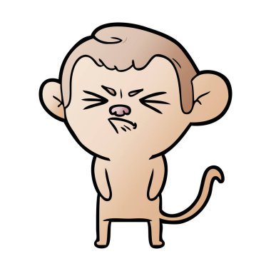 vektör çizim karikatür rahatsız maymun