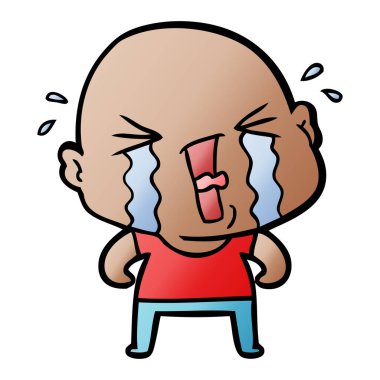 çizgi film ağlayan kel adam